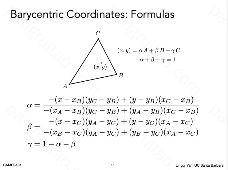 Barycentric Coordinates: Formulas